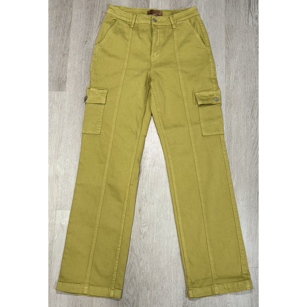 Judy Blue Cargo Straight Jeans Womens Size 5/27 Matcha Green High Rise JB88842 C